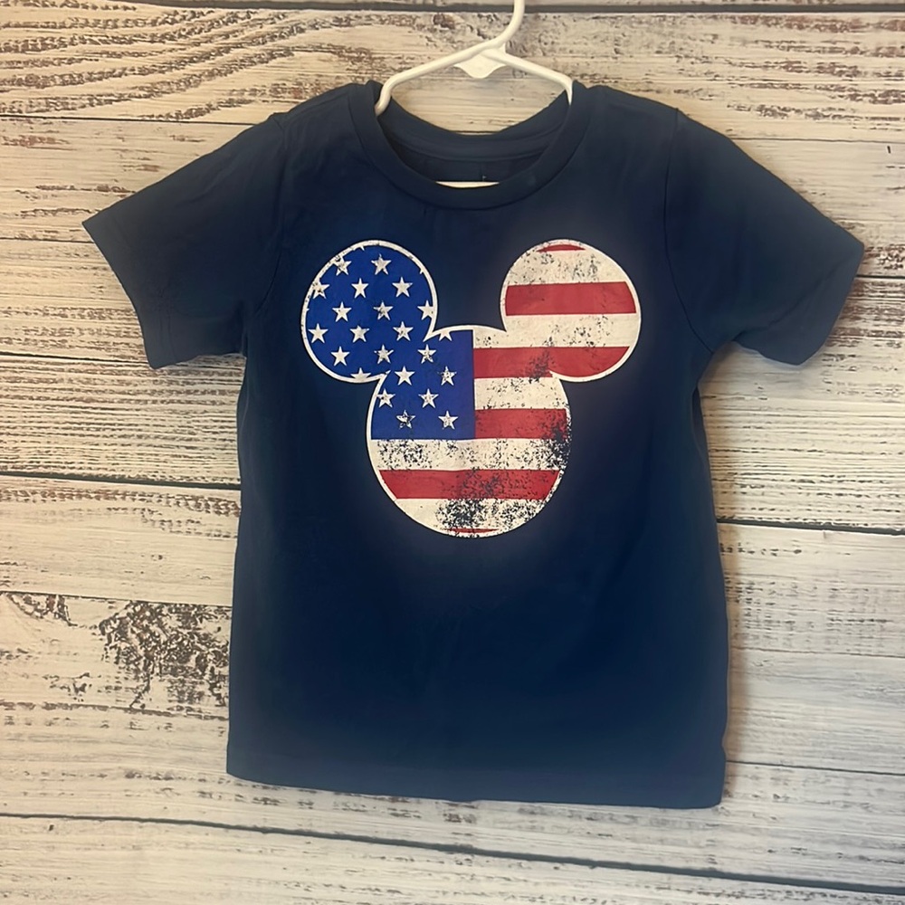 Blue Mickey Mouse American flag shirt size 2/3